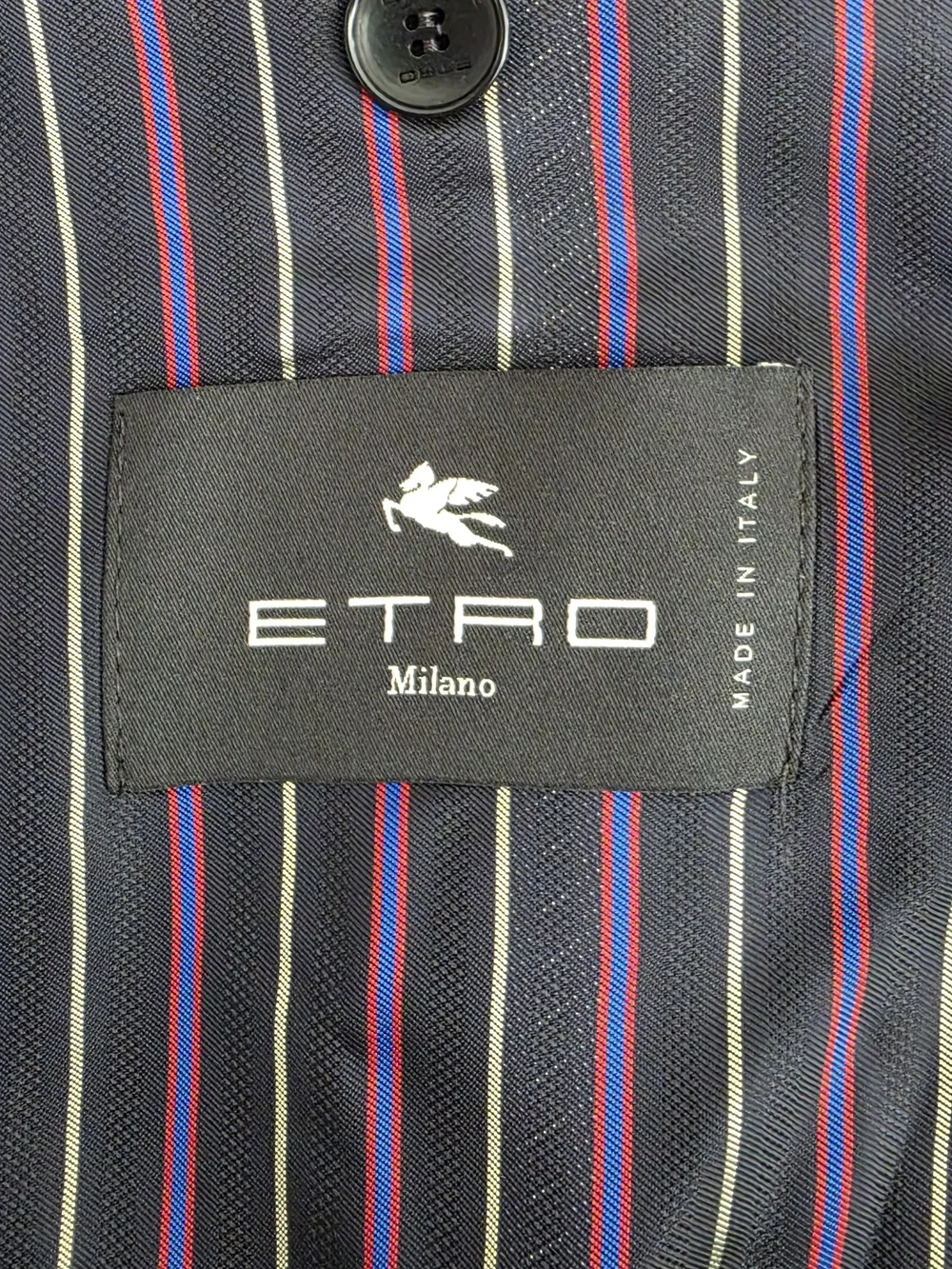 Black Men's ETRO Blazer with Colorful Peacock Floral Embroidery